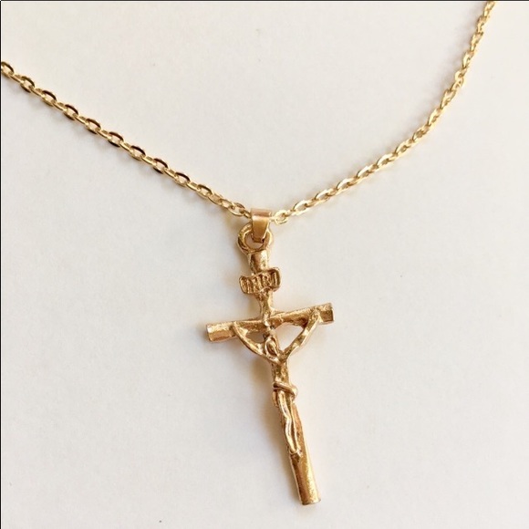 Gold Plated Crucifix Necklace - Picture 3 of 6